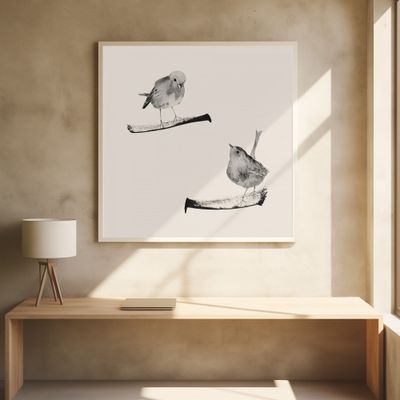 Two Robins On Branches