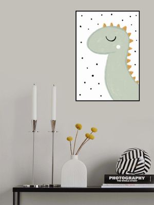 Cartoon Dinosaur with Orange Spines