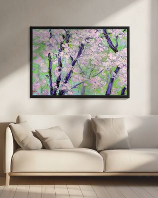 cherry blossoms oil on canvas