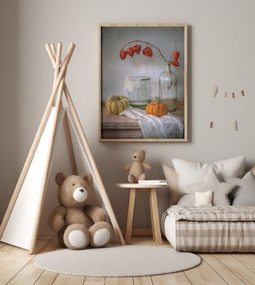 Still life with Physalis and Pumpkin