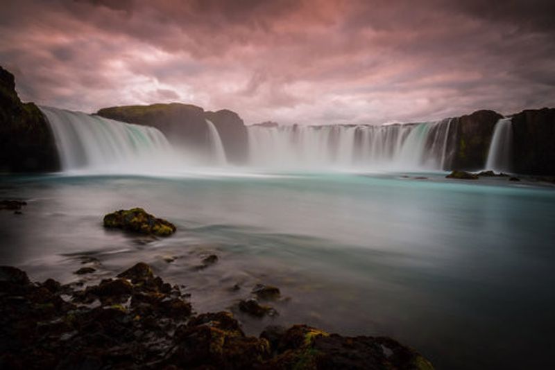 Waterfall Godafoss in Iceland