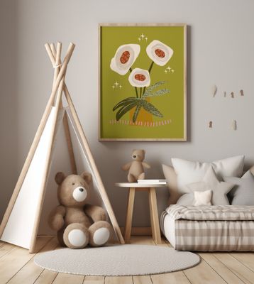 Whimsical White Anemones - Modern Vase