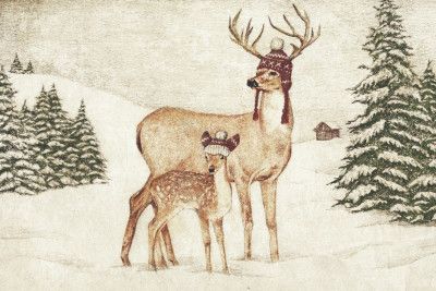 Deer Wearing Cozy Hats
