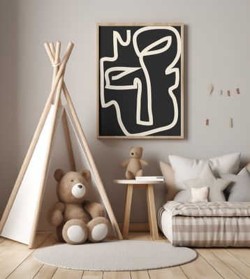 Abstract Line Art  Face