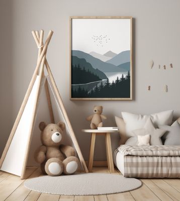 Tranquil Lake And Majestic Mountains