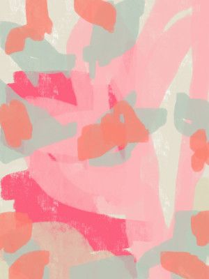 Abstract Painting. Pink, orange, grey.