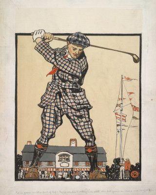 Man Swinging Golf Club (1915)