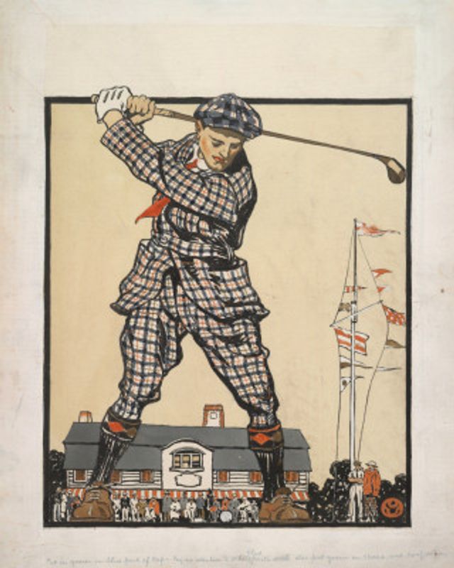 Man Swinging Golf Club (1915)