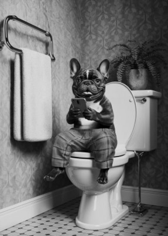 Bathroom French Bulldog