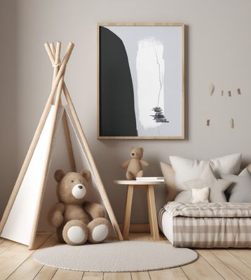 Black Shape Against A Light Background