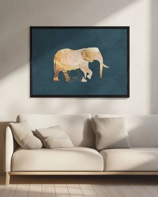 Gold Elephants Turquoise