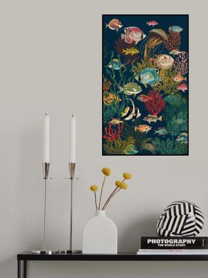 coral reef deep silence dark teal