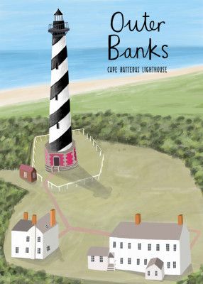 Cape Hatteras Lighthouse, Outer Banks by Artist Carla Daly