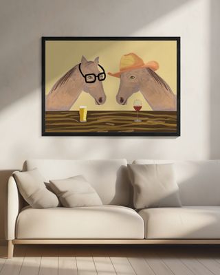 Horses at the bar