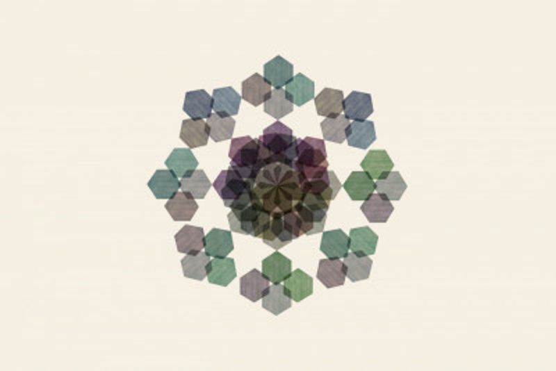 Muted Geometric Overlap Hexagon Art Print 4