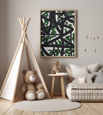 Black Lines Over A White Background