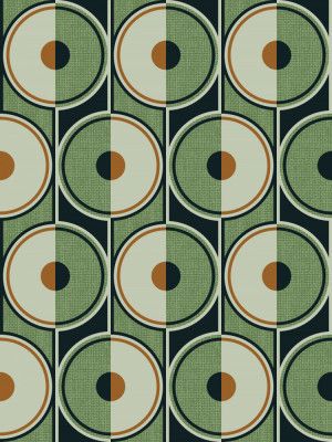 Retro Circles Green