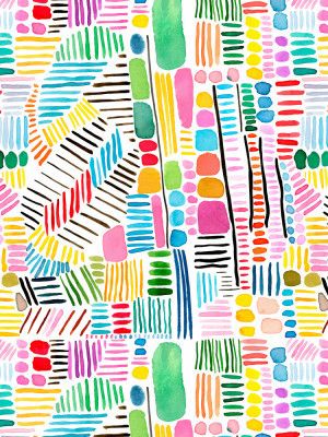 Rainbow Stitches White Bg