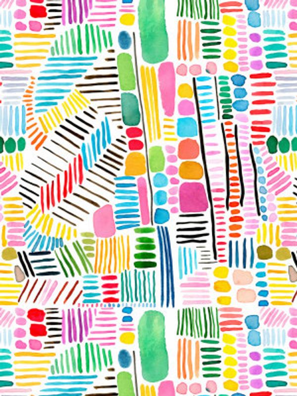 Rainbow Stitches White Bg