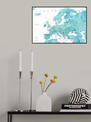 Aquamarine detailed map of Europe