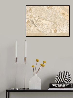 Sepia map of Kiev downtown (pre-war)