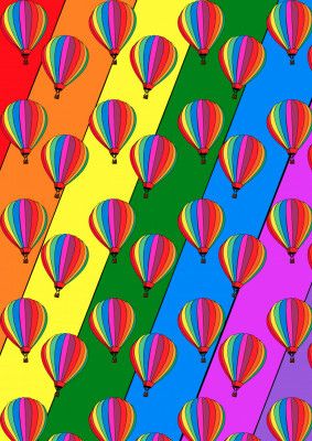 Rainbow Balloon Pattern