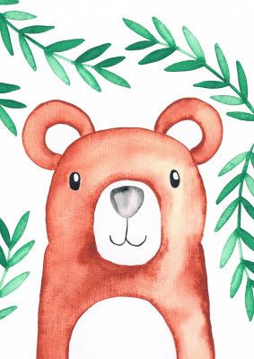 Bear with Leaves