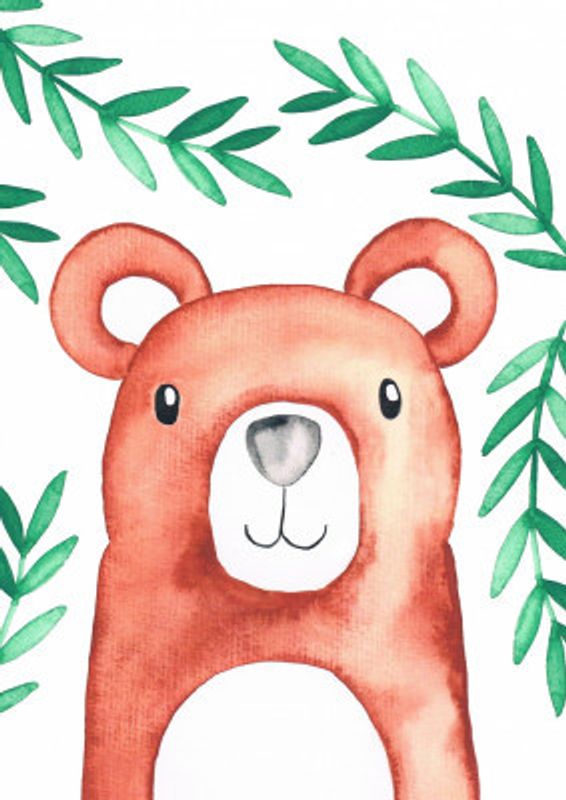 Bear with Leaves