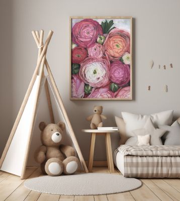 Arleth ranunculus bouquet in warm pink