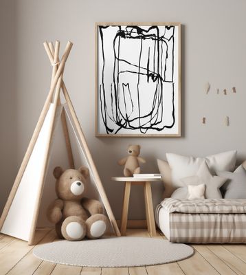 Dancing Stems Abstract Ink Botanical Art Print