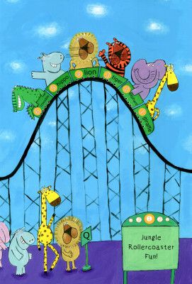 Jungle Animals Whizzing Down the Rollercoaster by Carla Daly