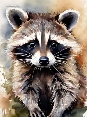 Racoon Aquarell