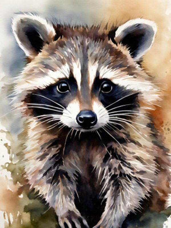 Racoon Aquarell