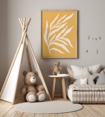 Minimal Botanical Print In Earth Tones