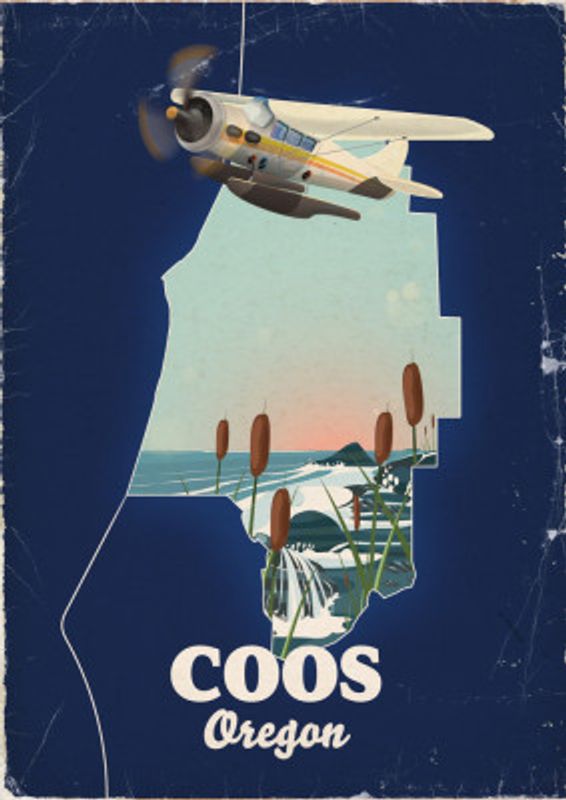 Coos Oregon Travel Poster