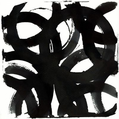 Black Ink Curls Print