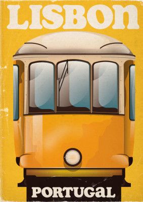Lisbon Portugal Vintage Travel Poster