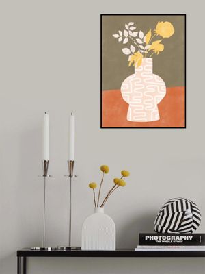 Stylized Vase With White Patterns