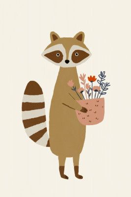 Raccoonwithflowers
