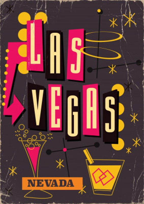 Las Vegas Nevada Vintage Style Travel Poster