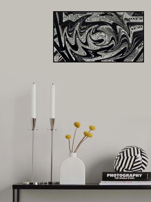 Dollar Bill Abstract 100 Black