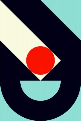 Geometric Shapes with a Bold Red Circle