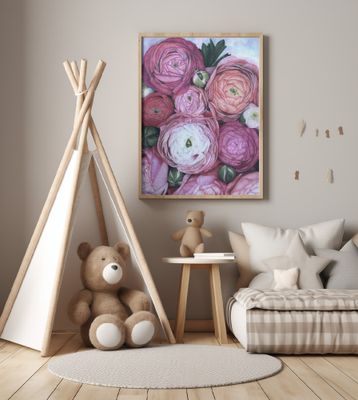 Arleth ranunculus bouquet in cold pink