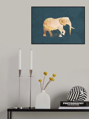 Gold Elephants Turquoise