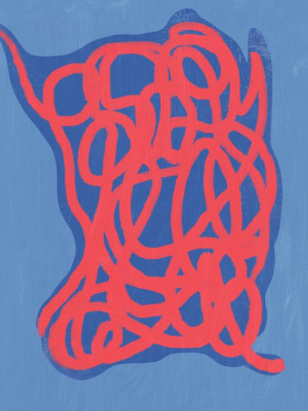 Red Tangled Line Pattern