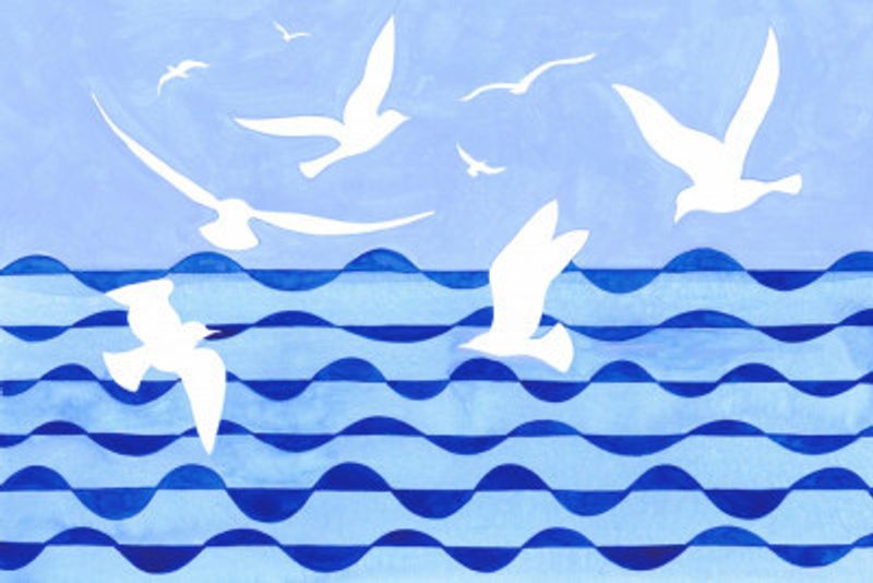 Seagulls in Flight