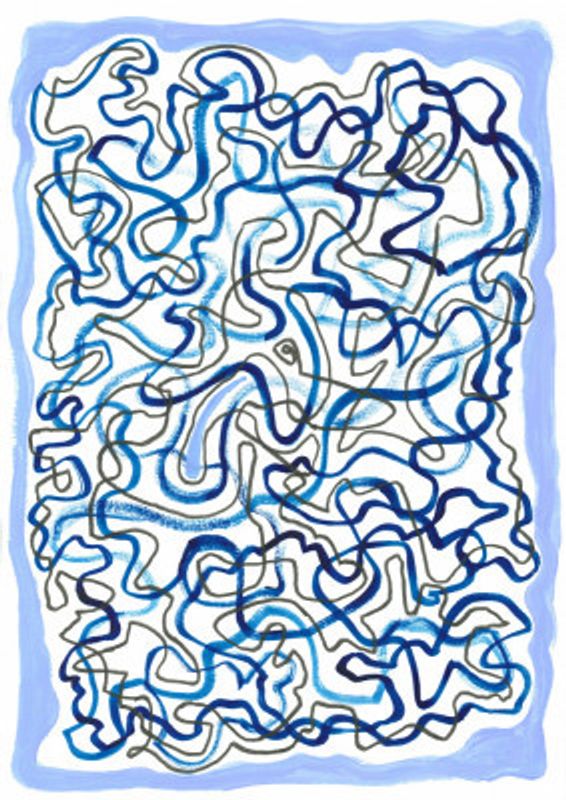 Lines In Blue and Black