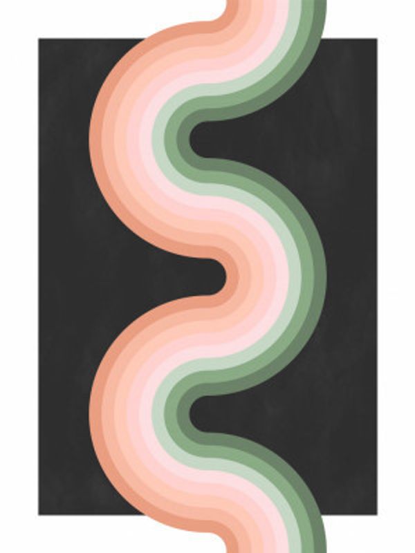 Wavy Pattern With Layered Pastel Tones