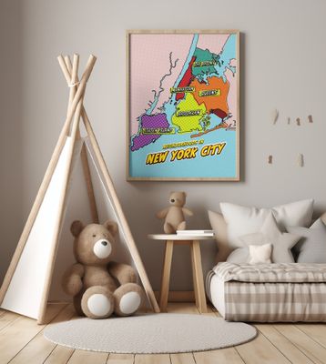 New York City Neighbourhoods Pop Art Map