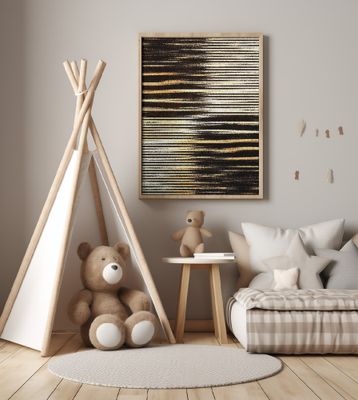 Black and Gold Horizontal Lines